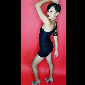 ❤️Price Firm❤️Sexy black lace club dress